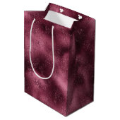 Burgundy Cherry Glitter Glitz Medium Cadeauzakje (Achterkant Gekanteld)