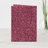 Burgundy Cherry Glitter Sparkle Heart gepersonalis Kaart (Achterkant)