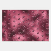 Burgundy Cherry Glitter Sparkle Heart Inpakpapier Vel (Voorkant)
