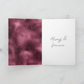 Burgundy Cherry Glitter Sparkle Heart Love Kaart (Binnen)