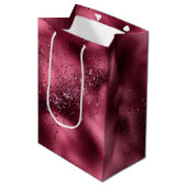 Burgundy Cherry Glitter Sparkle Medium Cadeauzakje (Voorkant Gekanteld)