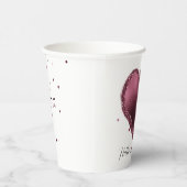 Burgundy Cherry Glitter Sparkle Papieren Bekers (Rechts)