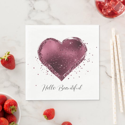 Burgundy Cherry Glitter Sparkle Servet (Insitu)