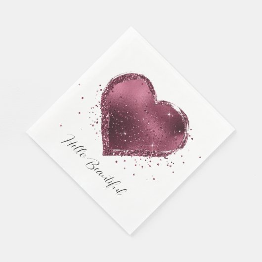 Burgundy Cherry Glitter Sparkle Servet (Hoek)