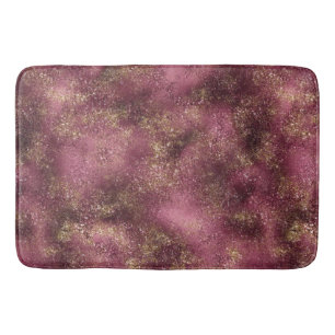 Burgundy Cherry Gold Glitter Glitz Badmat