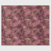 Burgundy Cherry Gold Glitter Glitz Cadeaupapier (Vlak)