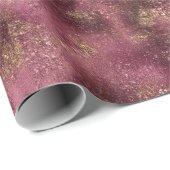 Burgundy Cherry Gold Glitter Glitz Cadeaupapier (Rol Hoek)