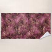 Burgundy Cherry Gold Glitter Glitz Strandlaken (Voorkant)