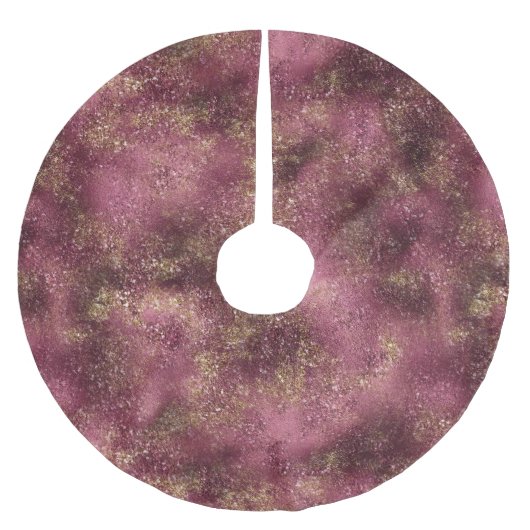 Burgundy Cherry Gold Glitter Sparkle Kerstboom Rok (Voorkant)