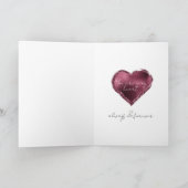Burgundy Cherry Gold Ombre Glitter Sparkle Heart Bedankkaart (Binnen)