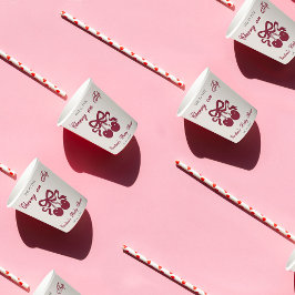 Burgundy Cherry on Top Baby shower  Papieren Bekers