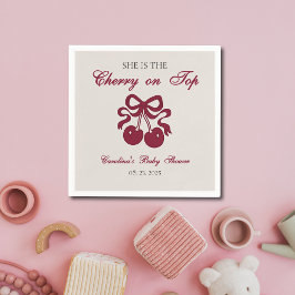 Burgundy Cherry on Top Baby shower  Servet
