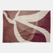 Burgundy Chestnut & Cream Abstracte Waterverf Theedoek (Horizontaal)