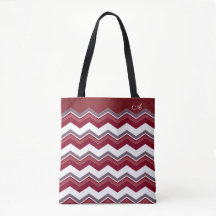 Burgundy chevron-patroon met monogram