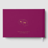 Burgundy | Chic Monogram Huwelijksgastenboek Gastenboek (Achterkant)