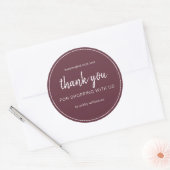 Burgundy Chic Script Bedankt voor uw aankoop Ronde Sticker (Envelop)