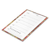 Burgundy Chintz Food Journal - Trendy Meal Diary Notitieblok (Schuin)