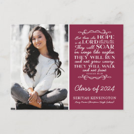 Burgundy Christelijk Afstuderen Verse Isaiah 40 Briefkaart