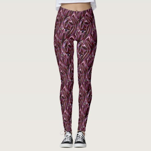 burgundy chroom leggings (Voorkant)