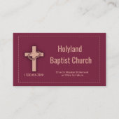 Burgundy Church Cross Thorn Crown Visitekaartjes (Voorkant)