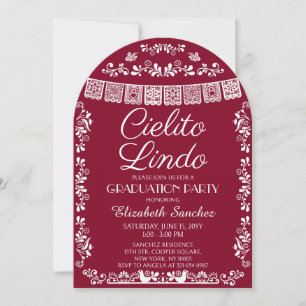 Burgundy Cielito Lindo Afstudeerfeest Boog Kaart