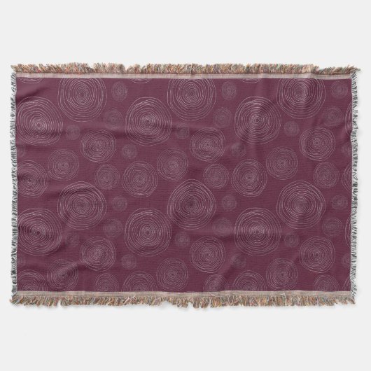 Burgundy Circle Throw Deken (Voorkant)