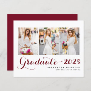 Burgundy Class of 2023 Photo Collage Afstuderen