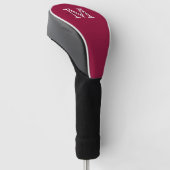 Burgundy Classic Custom Monogram & Name Golfheadcover (Schuin)