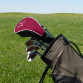 Burgundy Classic Custom Monogram & Name Golfheadcover (Insitu)