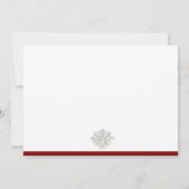 Burgundy Classic Damask Wedding Invitation Kaart (Achterkant)