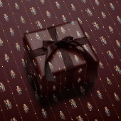 Burgundy classic nutcracker wrapping paper cadeaupapier