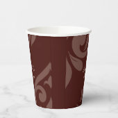 Burgundy Classic Script Luxe Damask Wedding Papieren Bekers (Links)