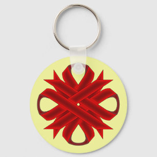 Burgundy Clover Ribbon door Kenneth Yoncich Sleutelhanger