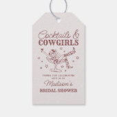 Burgundy Cocktails en Cowgirl Bruidsmeisjesfeest F Cadeaulabel (Achterkant)