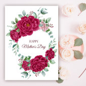 Burgundy Color Peonies Happy Moederdag Briefkaart
