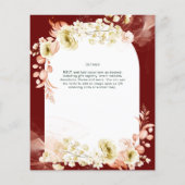 Burgundy Coral Floral Boho Wedding Invite (Achterkant)