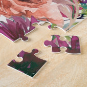 Burgundy Coral Floral Christelijke Bijbelse Verse Legpuzzel (Zijkant)