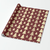 Burgundy Cottage Gold Blush kerstboom Maroon Cadeaupapier (Uitgerold)