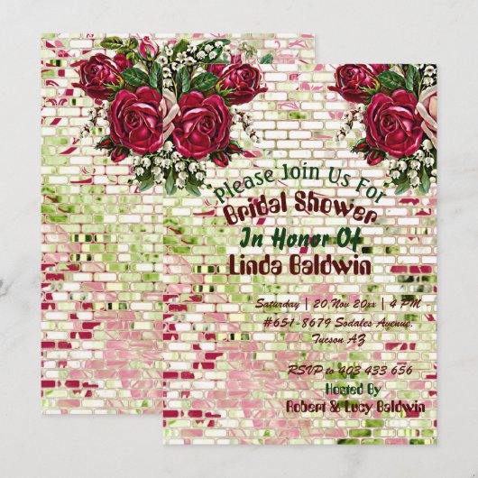 Burgundy Country Red Rustic Rozen Vrijgezellenfees Kaart (Voorkant / Achterkant)