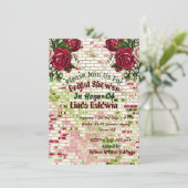 Burgundy Country Red Rustic Rozen Vrijgezellenfees Kaart (Staand voorkant)