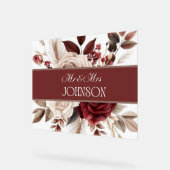 Burgundy Cream FloraCustom Newly Wed Wedding Decor (Hoek)