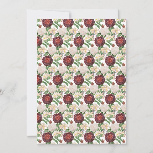 Burgundy Cream Rozen Floral Baby shower-uitnodigin (Achterkant)