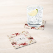 Burgundy Crème Bloemrijke Bruids-Shower Kartonnen Onderzetters (Insitu)