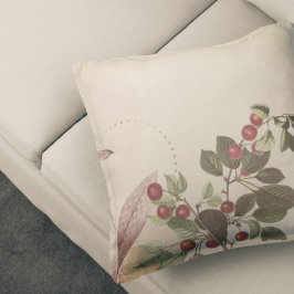 Burgundy & Crème Botanische Print | Kersen Kussen