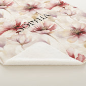 Burgundy Crème Lavendel Bloemrijke Bruids Shower Sherpa Deken (3/4)