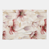 Burgundy Crème Lavendel Bloemrijke Bruiloftsontvan Theedoek (Horizontaal)