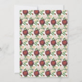 Burgundy Crème Rozen Bloemen Baby Shower uitnodigi (Achterkant)