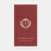 Burgundy Crest Wedding Custom Initials Servet (Voorkant)