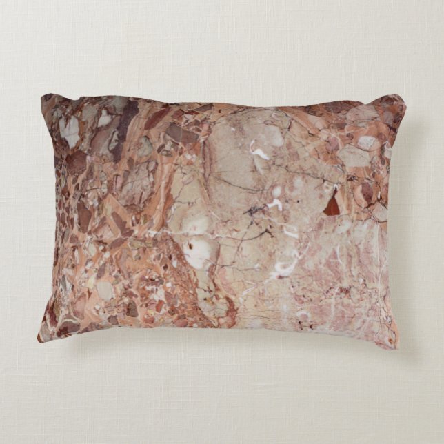 Burgundy Crimson Stoney Pebble Marble finish Accent Kussen (Achterkant)