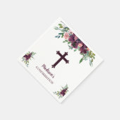 Burgundy Cross Floral Waterverf Servet (Hoek)